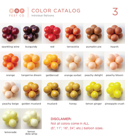 Color Catalog | Custom Individual Balloon Colors | 3