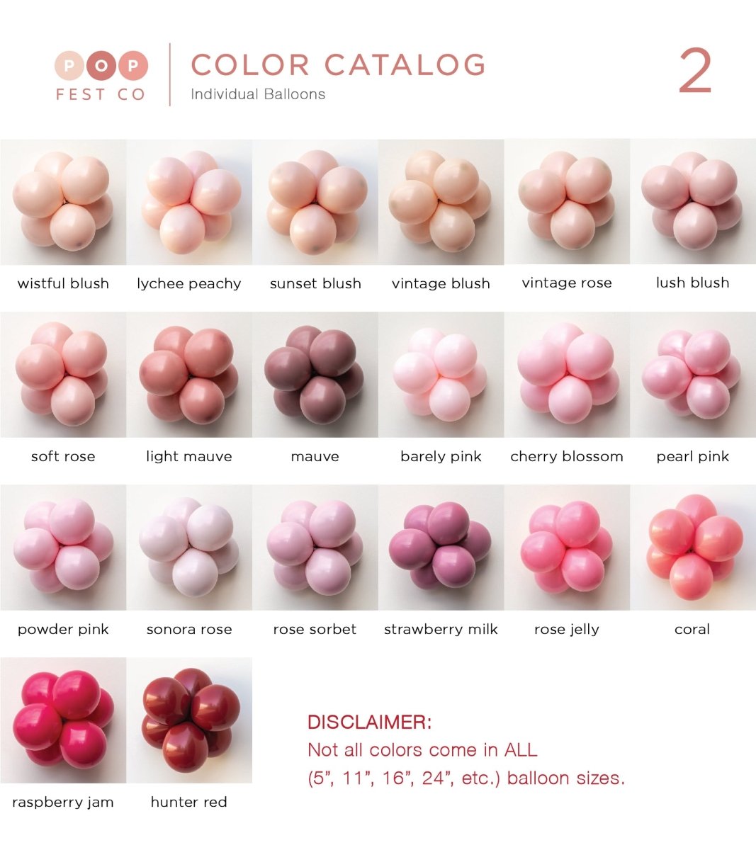 Color Catalog | Custom Individual Balloon Colors | 2 – PopFestCo