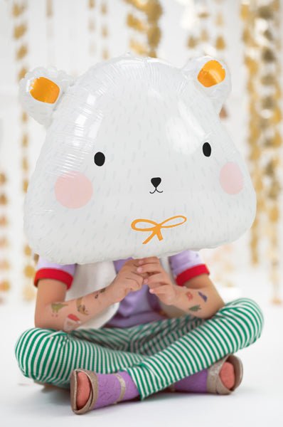 20" Polar Bear Mylar Balloon - Balloon Garland Kit - PopFestCo