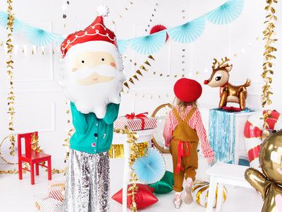 24" Santa Mylar Balloon - Balloon Garland Kit - PopFestCo