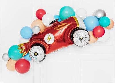 36" Racecar Mylar Balloon - Balloon Garland Kit - PopFestCo