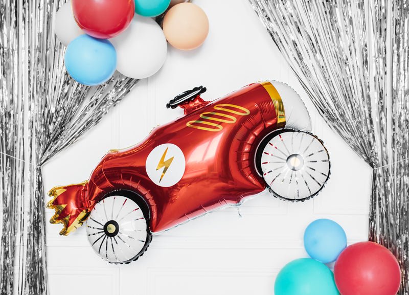 36" Racecar Mylar Balloon - Balloon Garland Kit - PopFestCo