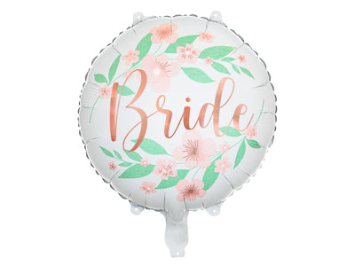 14" Floral Print Bride Mylar Balloon