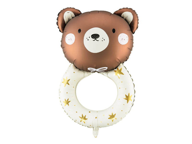 26" Teddy Bear Rattle Mylar Balloon