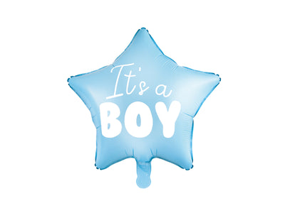 19" It's a Boy Blue Star Mylar Balloon