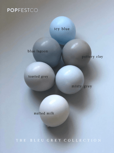 MATTE Individual Color- Blue Grey | Space Series - Balloon Garland Kit - PopFestCo