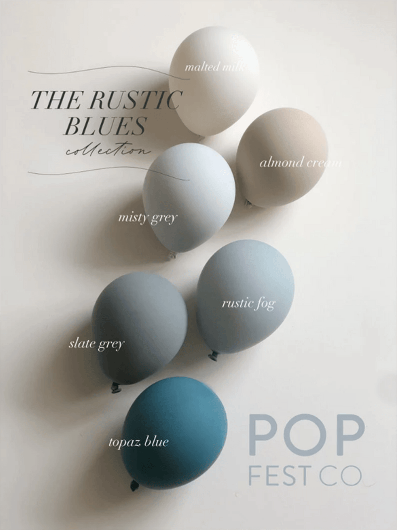 MATTE Individual Color- Blue Grey | Space Series - Balloon Garland Kit - PopFestCo