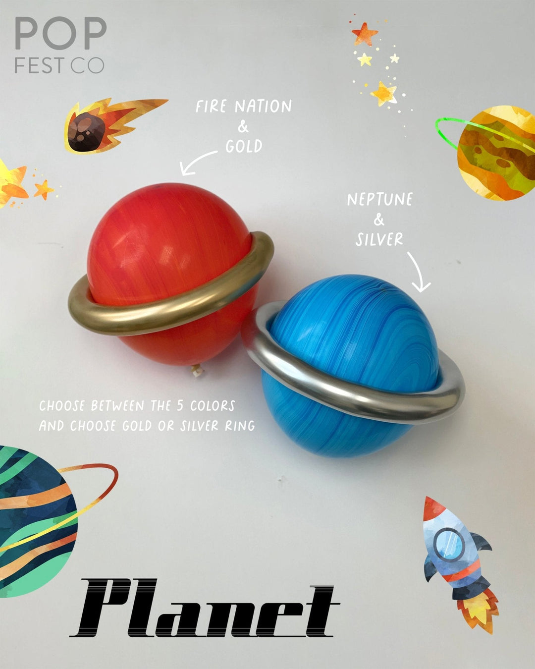 Outer-Space Planet Balloons – PopFestCo