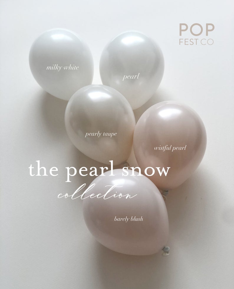 Pearl Snow Balloon Garland Kit - Balloon Garland Kit - PopFestCo
